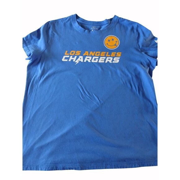Nike Los Angeles Chargers Blue Graphic Tee Womens XL 100% Cotton Crewneck Bolts - Picture 6 of 9